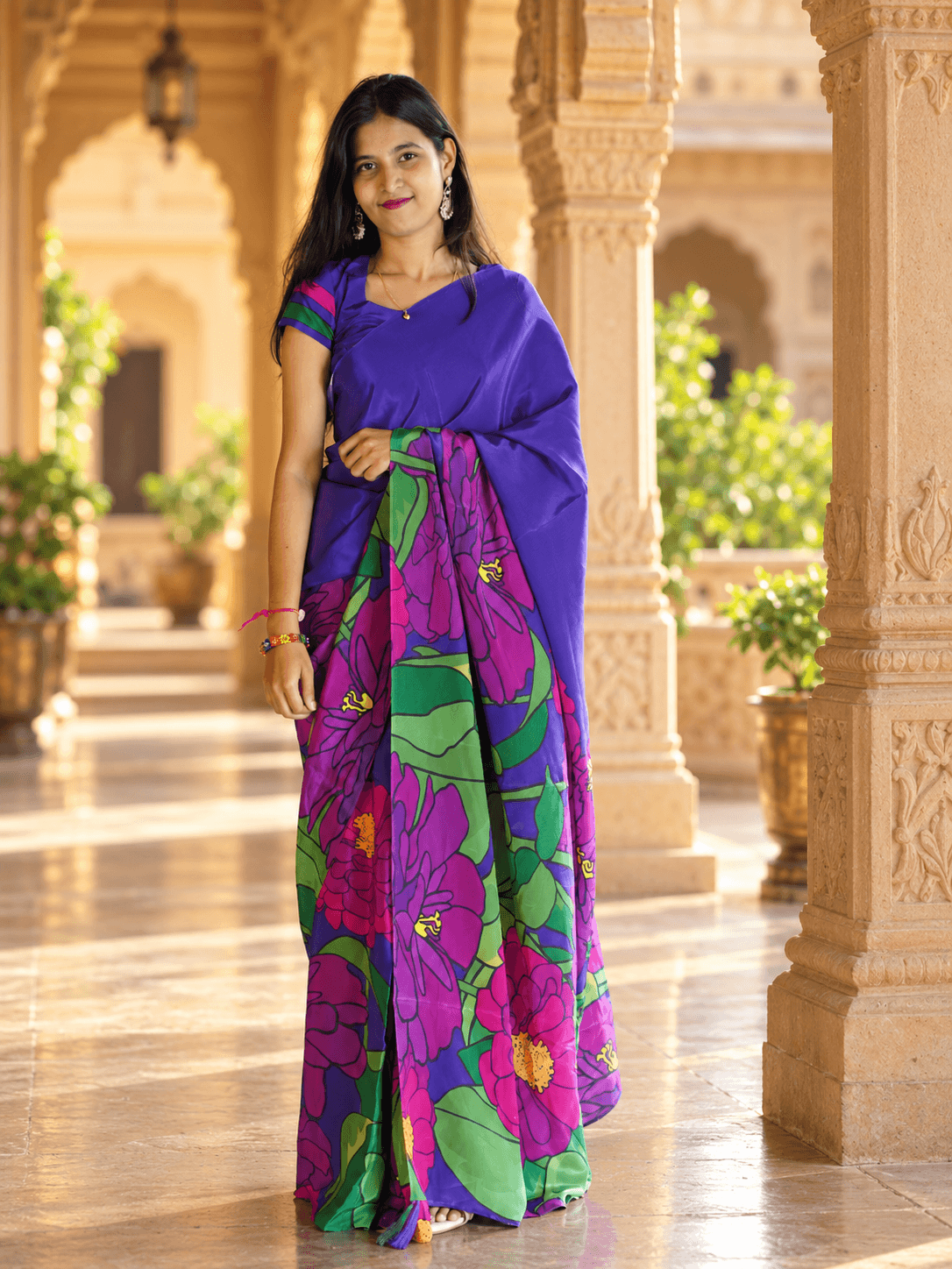 Royal Bloom Floral Saree
