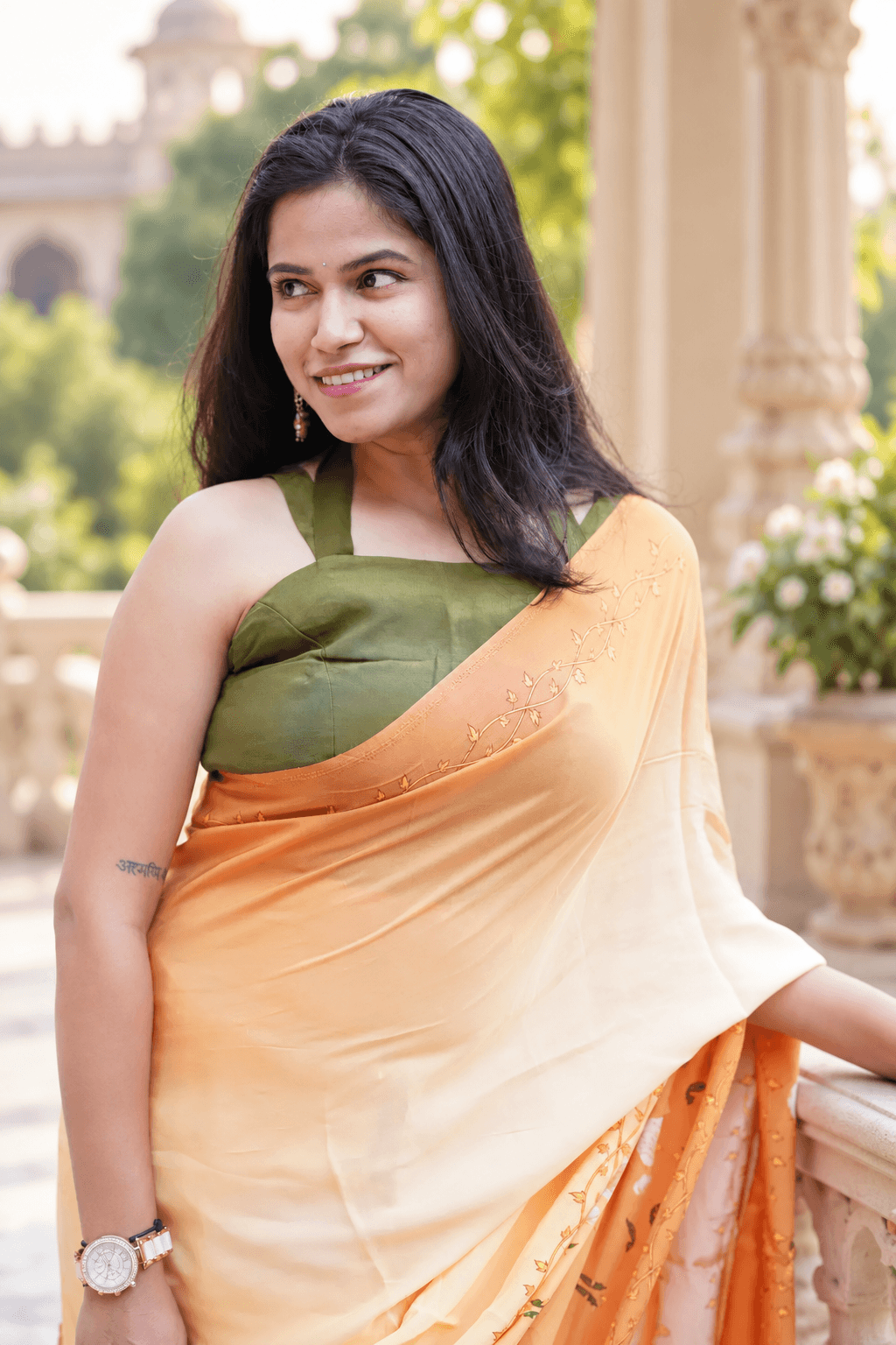 Sunlit Vine Bloom Saree