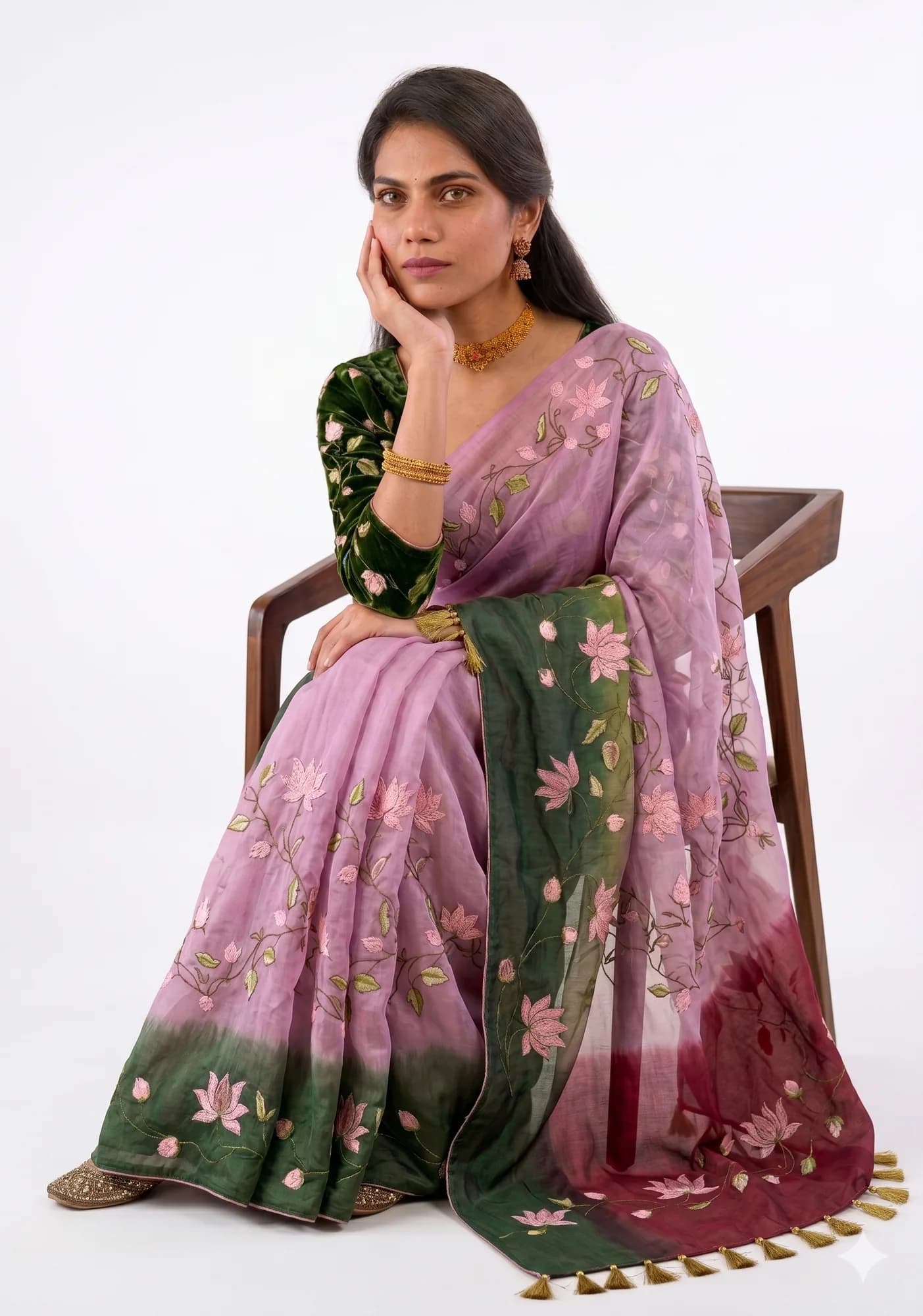 Label Saumya embroidered saree